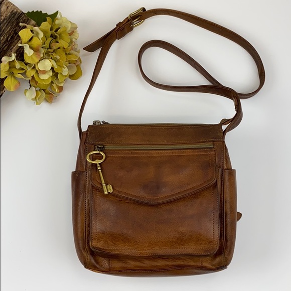 Fossil Handbags - Fossil Brown Leather 75082 crossbody/shoulder bag